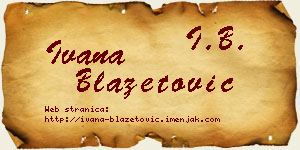Ivana Blažetović vizit kartica